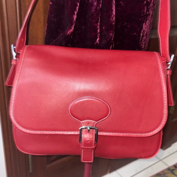 Coach Legacy vintage Duffel Bag smooth leather Red Silvertone HW. Excellent - Picture 1 of 17